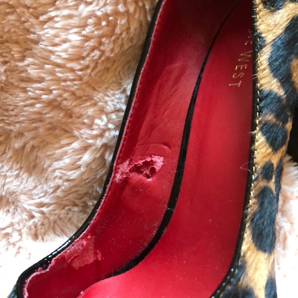 Nine West genuine cow hair leopard print heels - Picture 6 of 6